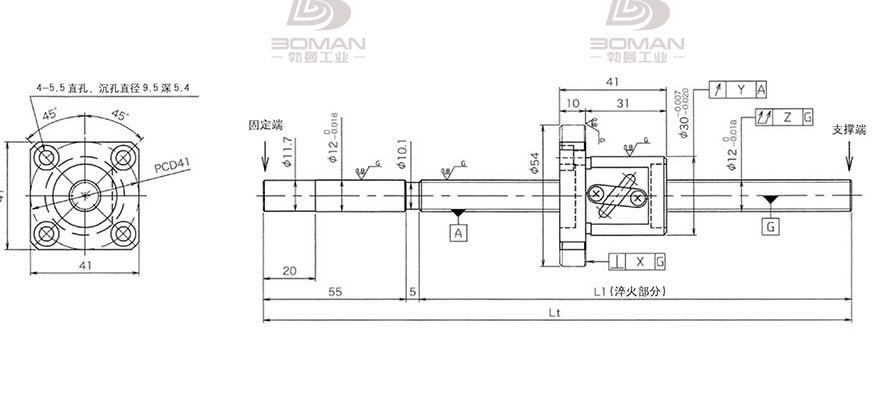KURODA GG1204DS-AALR-0405A 黑田精工丝杆底座安装方法