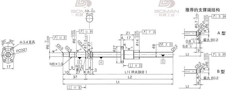 KURODA DP0802JS-HDNR-0180B-C3F 日本黑田丝杆和THK丝杆哪个好